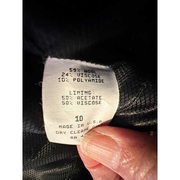 Vtg Elegant Wool Blend Womens Slimming Blazer Sz10 Dk Academia Whimsigoth Y2K - Picture 2 of 16